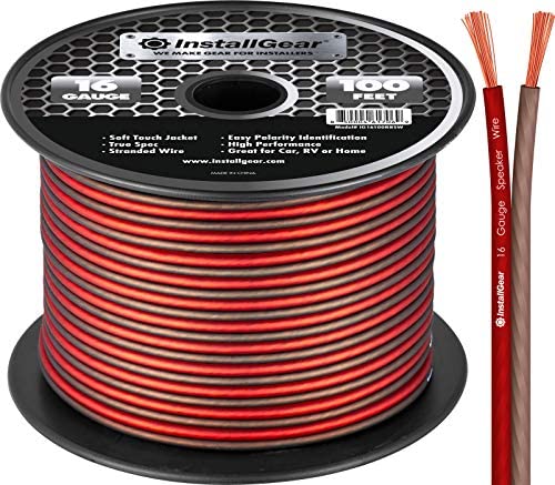 Photo 1 of InstallGear 16 Gauge AWG Speaker Wire True Spec and Soft Touch Cable Wire (100ft Red/Black) | for Car Speakers, Stereos, Home Theater Speakers, Surround Sound, Radio | 16 Gauge Wire/Speaker Cable New