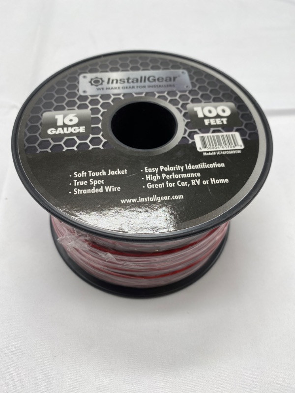Photo 4 of InstallGear 16 Gauge AWG Speaker Wire True Spec and Soft Touch Cable Wire (100ft Red/Black) | for Car Speakers, Stereos, Home Theater Speakers, Surround Sound, Radio | 16 Gauge Wire/Speaker Cable New