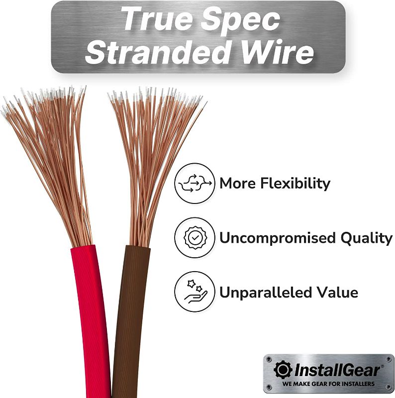 Photo 2 of InstallGear 16 Gauge AWG Speaker Wire True Spec and Soft Touch Cable Wire (100ft Red/Black) | for Car Speakers, Stereos, Home Theater Speakers, Surround Sound, Radio | 16 Gauge Wire/Speaker Cable New