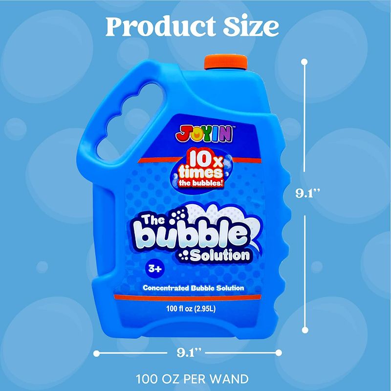 Photo 3 of JOYIN 100 Oz Concentrated Bubble Solution (up to 8 Gallon) for Large Summer Party Celebrations, Party Favor, Bubble Summer Toy, Classroom Prizes, Easter (Blue) New