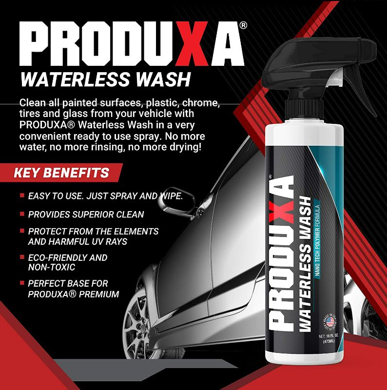 Photo 2 of PRODUXA Waterless Car Wash - Made with our Nano Tech Polymer Formula, Eco Friendly, No Water Needed, No Hoses, No Mess, Portable, 16 oz New