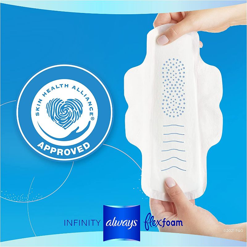 Photo 3 of Always Infinity FlexFoam Pads for Women Size 1 Regular Absorbency, with Wings, Unscented, 36 Count, White New
