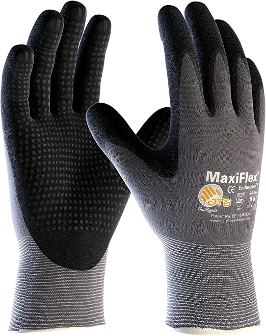 Photo 1 of 3 Pack MaxiFlex Endurance 34-844 Seamless Knit Nylon Work Glove with Nitrile Coated Grip on Palm & Fingers New