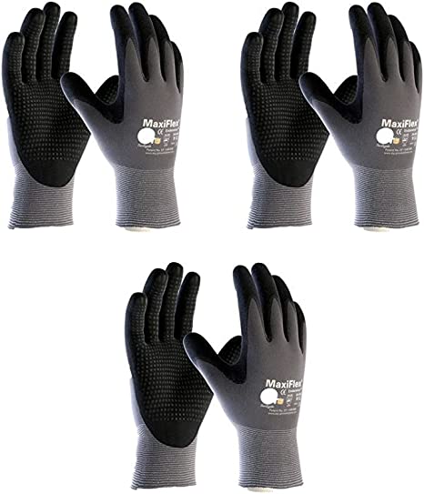 Photo 2 of 3 Pack MaxiFlex Endurance 34-844 Seamless Knit Nylon Work Glove with Nitrile Coated Grip on Palm & Fingers New