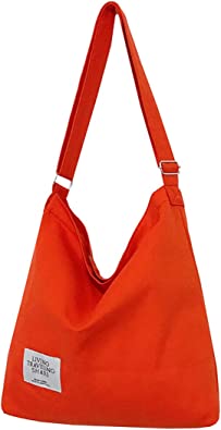 Photo 1 of Covelin Women's Retro Large Size Canvas Shoulder Bag Hobo Crossbody Handbag Casual Tote Orange New