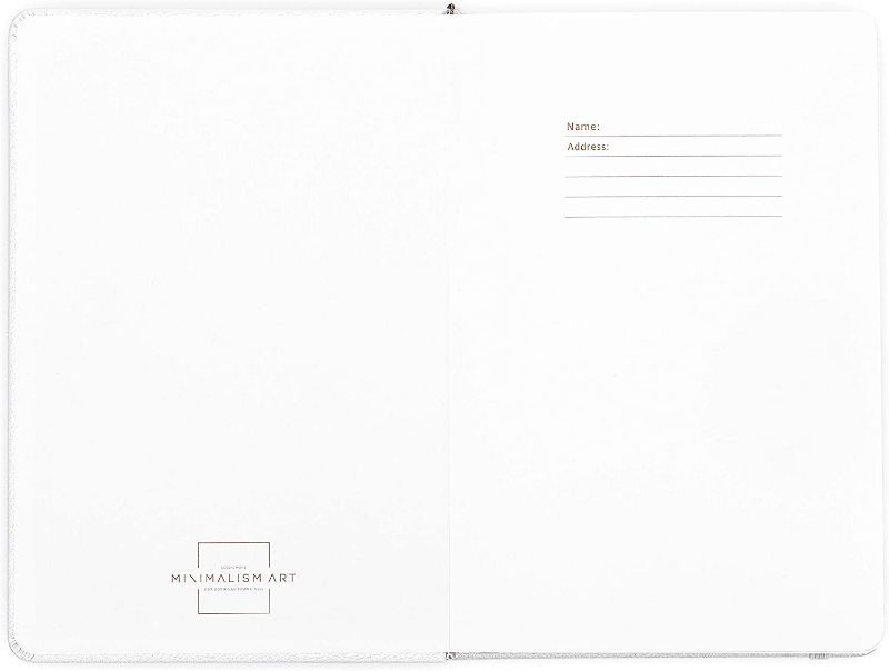 Photo 2 of Minimalism Art, Premium Hard Cover Notebook Journal, Medium Size, A5 5.8" x 8.3", 186?Numbered?Pages, Gusseted?Pocket, Ribbon Bookmark, Extra Thick Ink-Proof?Paper?120gsm (Wide Ruled, Brown)