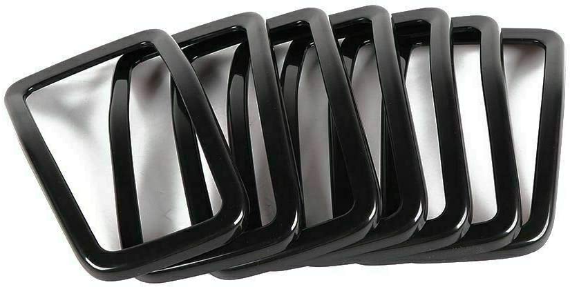 Photo 3 of Meyffon Front Grill Cover Insert Trims Fits Jeep Cherokee 2019-2020 Grille Frame Trim Rings Kit Black 7pcs New