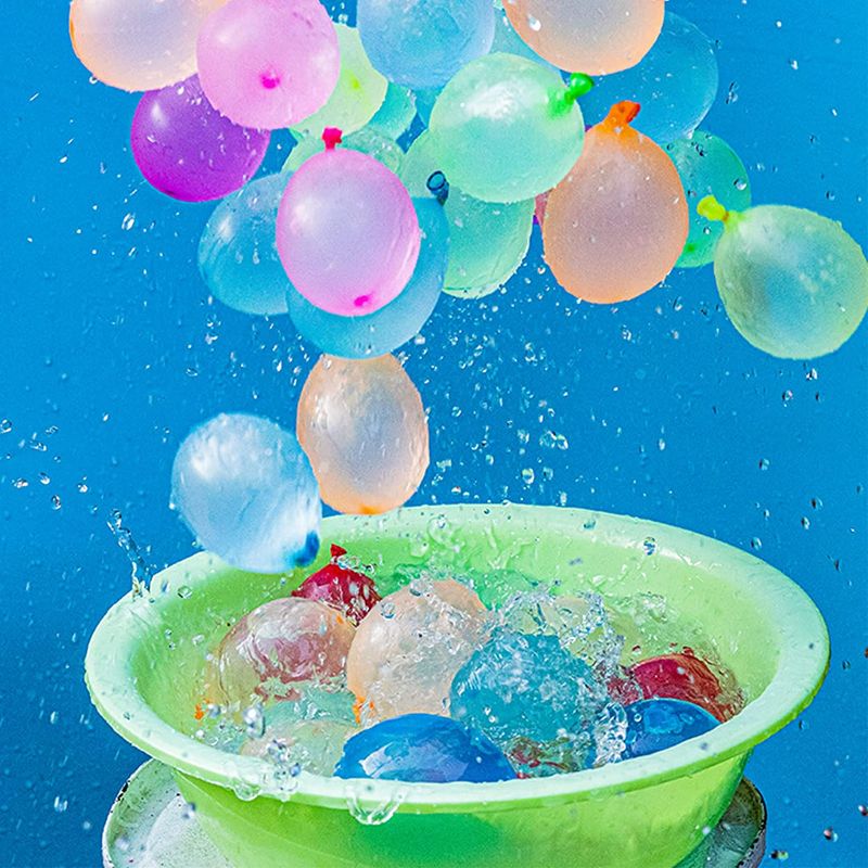 Photo 3 of Water Balloons, 3000 Pack Water Balloons Bunch Refill Quick & Easy Kits, Biodegradable Latex Summer Splash Water Balloon Toys with Hose Nozzles for Kids Adults Water Fight Games Party Supply
