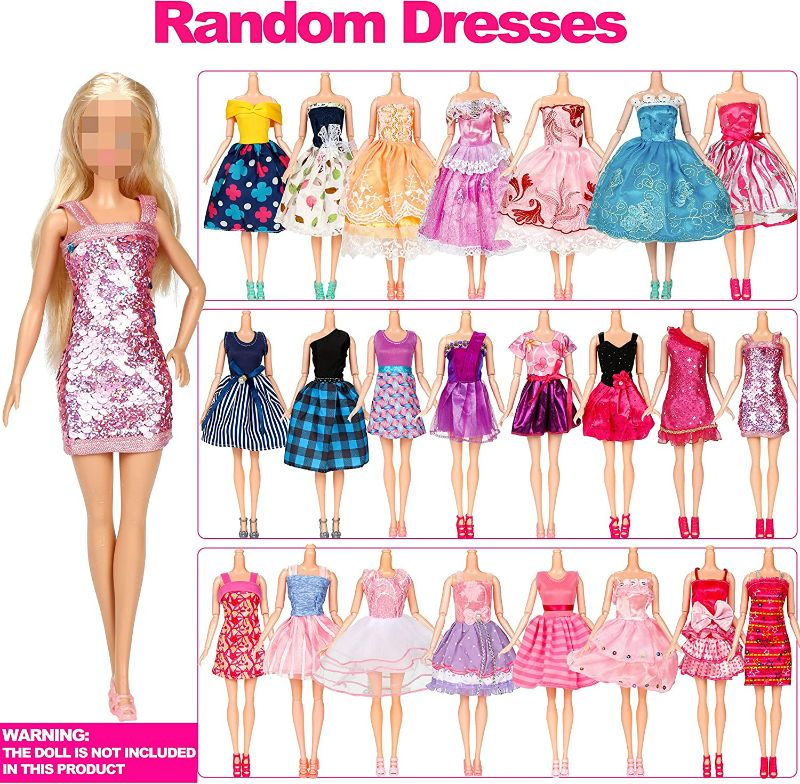 Photo 2 of 50 Pcs Doll Clothes and Accessories, 5 Wedding Gowns 5 Fashion Dresses 4 Slip Dresses 3 Tops 3 Pants 3 Bikini Swimsuits 20 Shoes for 11.5 inch Doll Christmas Stocking Stuffers Girls Gift Age 5-7 8-10