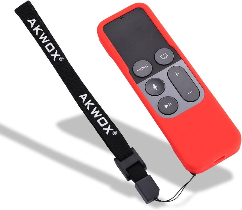 Photo 3 of Remote Case for Apple Tv 4th 5th Generation, Akwox Apple TV Siri Remote Cover Case with Lanyard (Rose Red) -not for New Apple 4k TV Series 6th Gen 2021