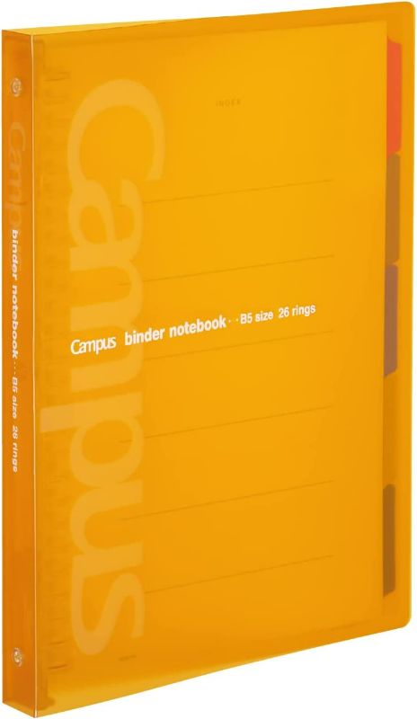 Photo 1 of Kokuyo Campus Slide Binder, Middle Type, B5, 26 Holes, Up to 100 Sheets, Orange New