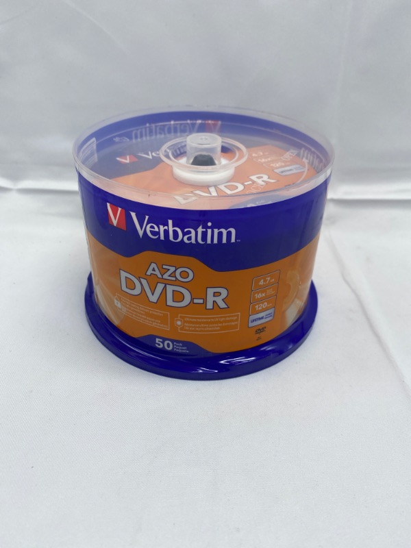 Photo 2 of Verbatim Life Series 4.7GB 16X DVD-R 50 Packs Spindle Media Model