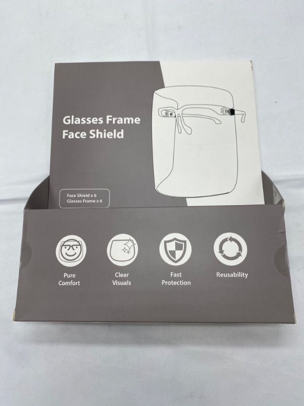 Photo 2 of 6 Pack Anti Air Dust Cover,Unisex Mouth Cover , Reusable Glasses Style Anti-Fog Plastic for Daily Use 6 glasses, 6 sheilds