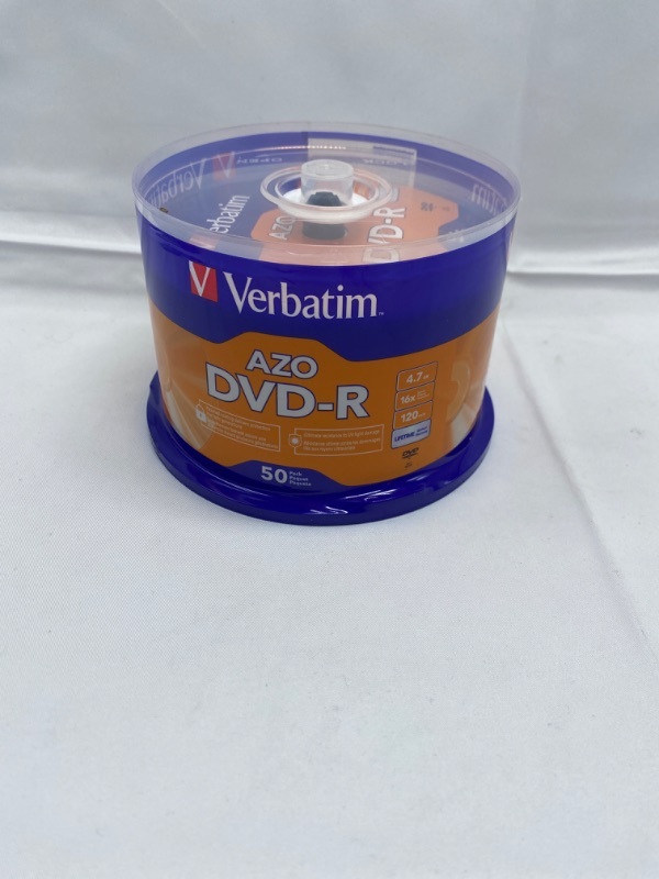 Photo 2 of Verbatim Life Series 4.7GB 16X DVD-R 50 Packs Spindle Media Model