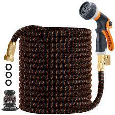 Photo 1 of BRURKIM Leakproof Garden Hose Kit 100 Ft Orange and Black Garden hose nozzle and brass gaskets included