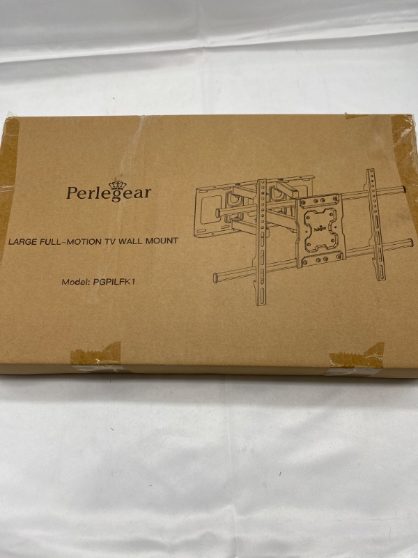 Photo 5 of Perlegear Full Motion TV Wall Mount for Most 37-82 inch Flat Curved Screen up to 100 lbs, 12"/16" Wood Studs, TV Mount Bracket with Dual Articulating Arms, Swivel, Tool-Free Tilt, Max VESA 600x400mm