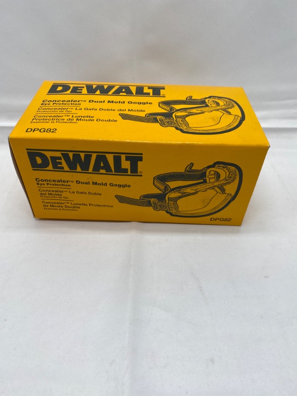 Photo 2 of DEWALT DPG82-11C Concealer Clear Anti-Fog Dual Mold Safety Goggle, Clear Lens, 1 Pair Clear Lens Safety Goggles