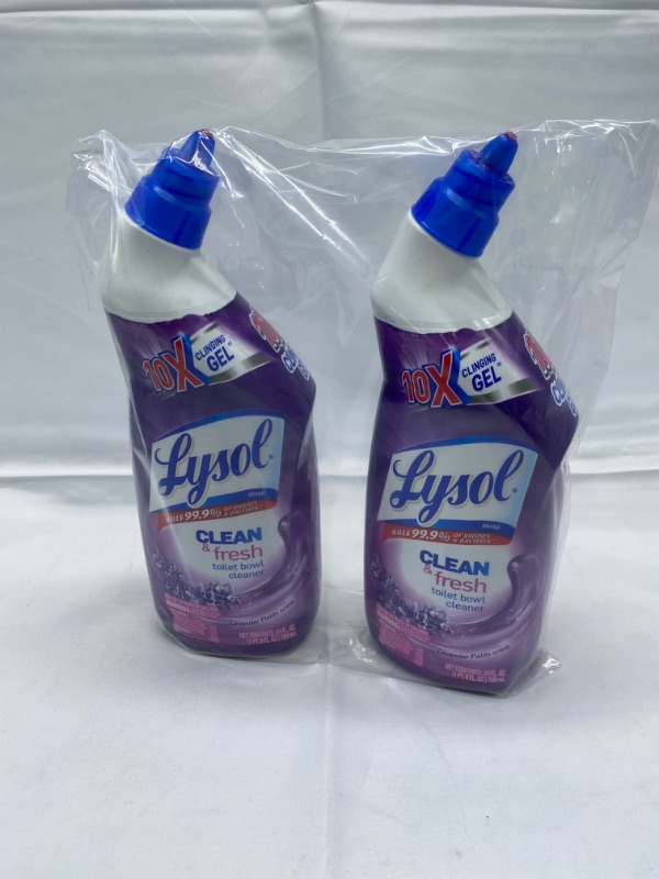Photo 2 of Lysol Clean & Fresh Toilet Bowl Bathroom Cleaner 10x Clinging Gel 8 oz Ea 2 pack 
