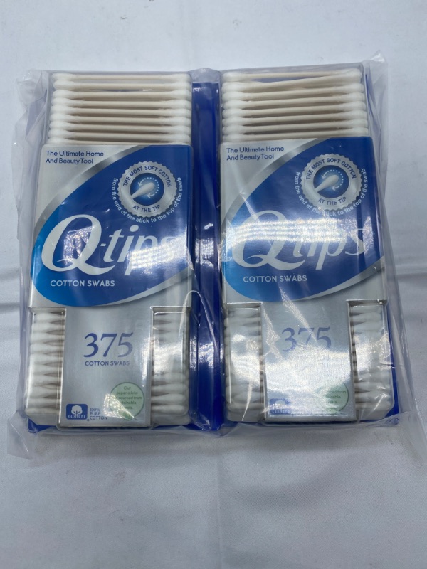 Photo 3 of Q-tips Cotton Swabs For Hygiene and Beauty Care Original Cotton Swab Made With 100% Cotton 375 Count 2 Pack