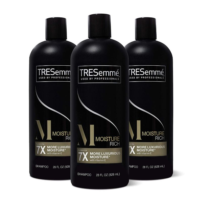 Photo 1 of TRESemmé Shampoo for Dry Hair Moisture Rich Professional Quality Salon-Healthy Look and Shine Moisture Rich Formulated with Vitamin E and Biotin, 28 Fl Oz (Pack of 3)