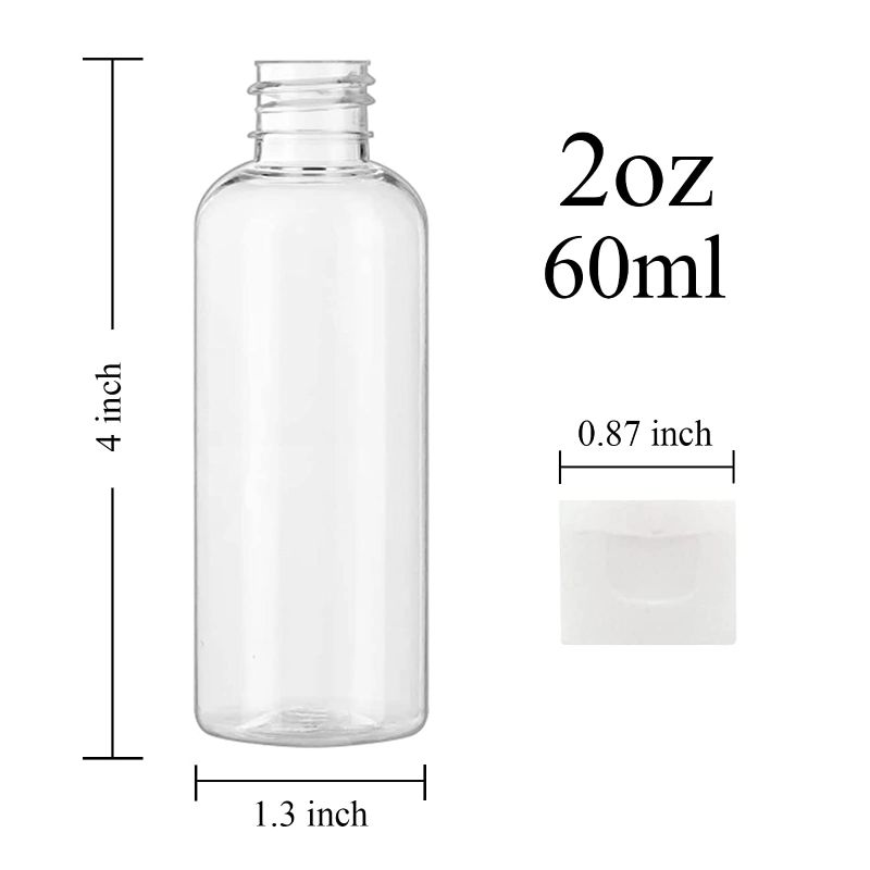 Photo 2 of 2 Oz Clear Plastic Empty Bottles Travel Containers with Flip Cap - Refillable Containers, Toiletry Bottles, Cosmetic Bottles, for Shampoo, Lotion, Liquid Body Soap, Cream, Toner - BPA-free - Set of 25