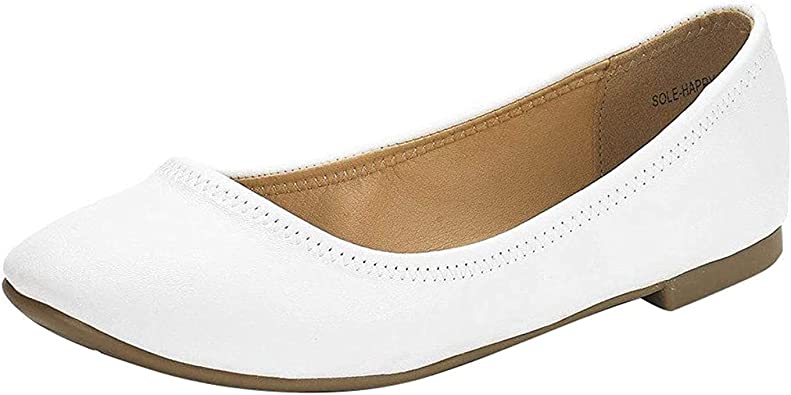 Photo 1 of DREAM PAIRS Women's Sole-Happy Ballerina Walking Flats Shoes White Size 8 New