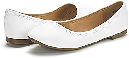 Photo 2 of DREAM PAIRS Women's Sole-Happy Ballerina Walking Flats Shoes White Size 8 New