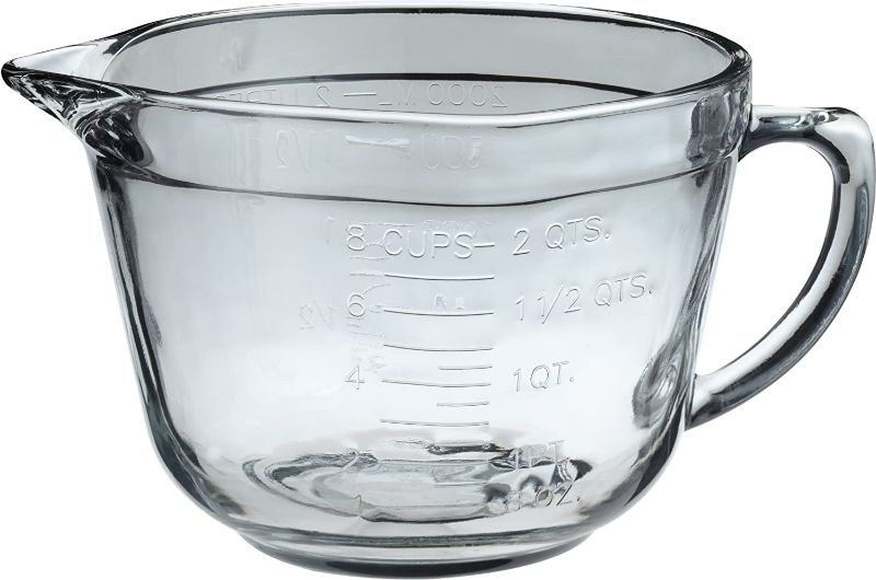 Photo 1 of Anchor Hocking Glass 2-Quart Batter Bowl (1-piece, tempered tough for oven, fridge/freezer, microwave, and dishwasher)