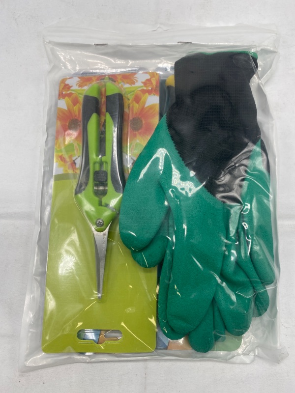 Photo 4 of 3 Pack Garden Pruning Shears Stainless Steel Blades Handheld Pruners Set with Gardening Gloves