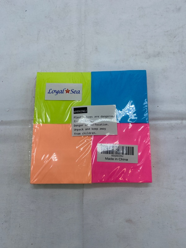 Photo 1 of (8 Pack) Cute Sticky Notes Pads 3x3 Office Supplies Stationary, 100 Sheet/Pad, LOYAL SEA Bright Rainbow Colours Mini Self Stick Notes, Easy to Post for Planner, School, Office, Women, Home, Notebook
