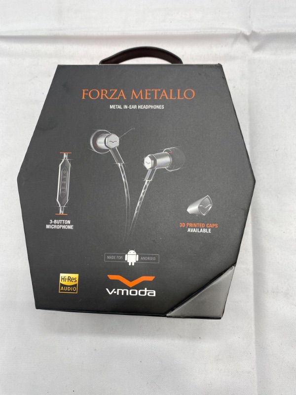 Photo 2 of V-MODA Forza Metallo In-Ear Headphones with 3-Button Remote & Microphone - Samsung and Android Devices, Gunmetal Black Gunmetal Samsung and Android Devices