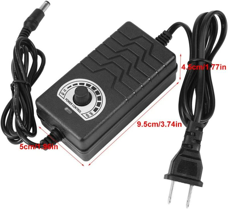 Photo 1 of AC to DC Adjustable Power Source Adapter,Electric Motor Speed Controller AC 100-240V to DC 1-24V 2A for Fan Drill US Plug
