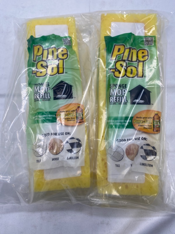 Photo 2 of Pine-Sol Sponge Mop Refill – Replacement Head Attachment | Multi-Purpose Cleaner for Tile, Wood, Linoleum Floors 2 pack