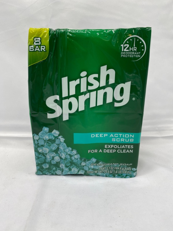 Photo 2 of Irish Spring Soap Bars, Active Scrub - 8 pack, 3.7 oz bars