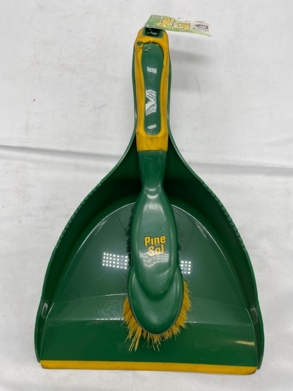 Photo 2 of Pine-Sol Mini Dustpan and Brush Set | Nesting Snap-On Design | Portable, Compact Dust Pan and Hand Broom for Cleaning with Rubber Grip Edge, Green