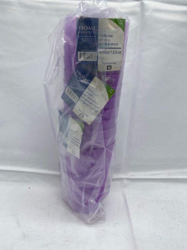 Photo 1 of Home Concepts Purple plastic tumblers set of 12