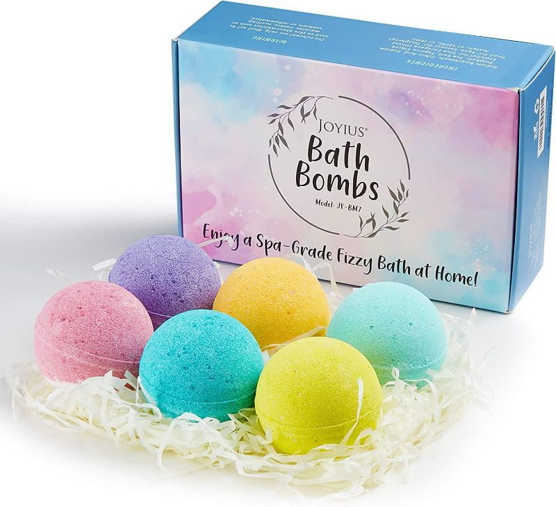 Photo 1 of JOYIUS Bath Bombs Gift Set with Natural Essential Oils, Fizzy Spa Moisturizes Dry Skin, Bubble Baths, Ideas for Girlfriends, Women, Moms, Wife, Her/Him, 6 x 4.0 Oz