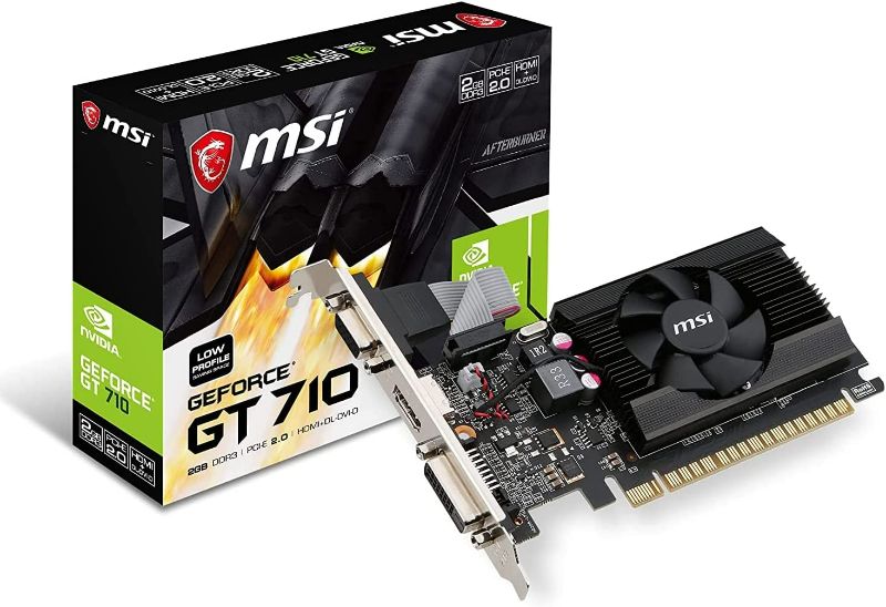 Photo 1 of MSI Gaming GeForce GT 710 2GB GDRR3 64-bit HDCP Support DirectX 12 OpenGL 4.5 Single Fan Low Profile Graphics Card (GT 710 2GD3 LP)