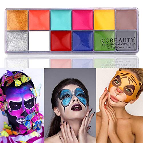 Photo 2 of CCbeauty Professional Face Paint Oil 24 Colors Body Art Party Fancy Make Up with 6 Wooden Brushes