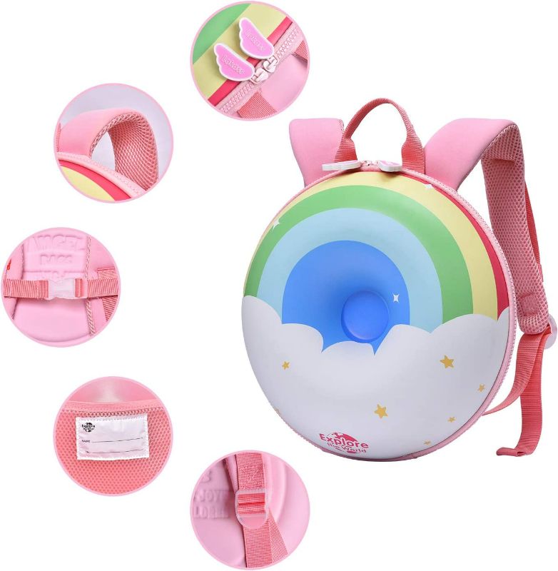 Photo 1 of TIANLI Toddler Backpack for Kids Doughnuts Shaped Backpack Waterproof Kindergarten Backpack Travel Bag for Boys Girls (Rainbow)