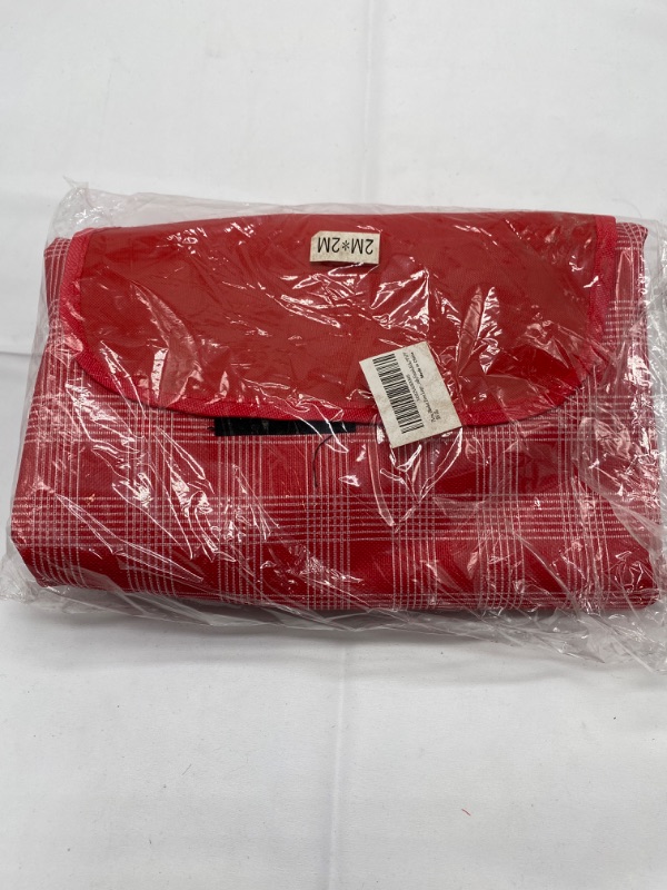 Photo 3 of Family Picnic Blanket Foldable Portable Large Picnic Mat Red