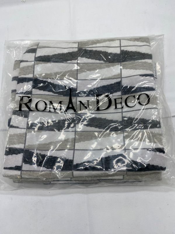 Photo 1 of ROMANDECO Jacquard Decorative Throw Pillow Covers for Couch/Sofa/Bedroom, 2 Pack, 18x18 inch (45cm) (Navy Blue)