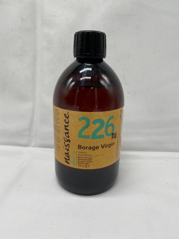 Photo 3 of naissance Virgin Borage (Starflower) Oil 16 fl oz - Naturally High in GLA (Gamma-Linolenic Acid) Pure, PA Free, Cold Pressed, Vegan, Hexane Free, Non GMO - Balancing & Nourishing Moisturizer