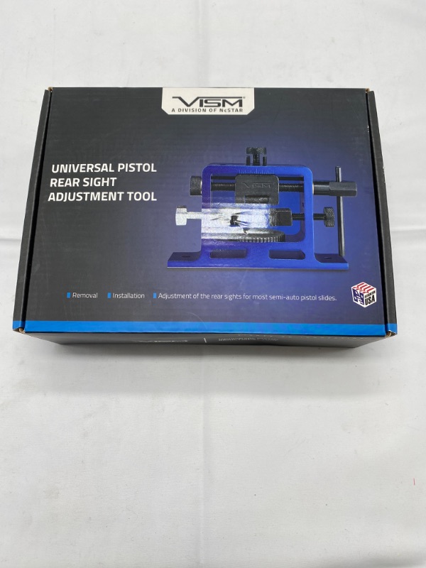 Photo 2 of NcSTAR VTUPRS Universal Pistol Rear Sight Tool, Blue, One Size