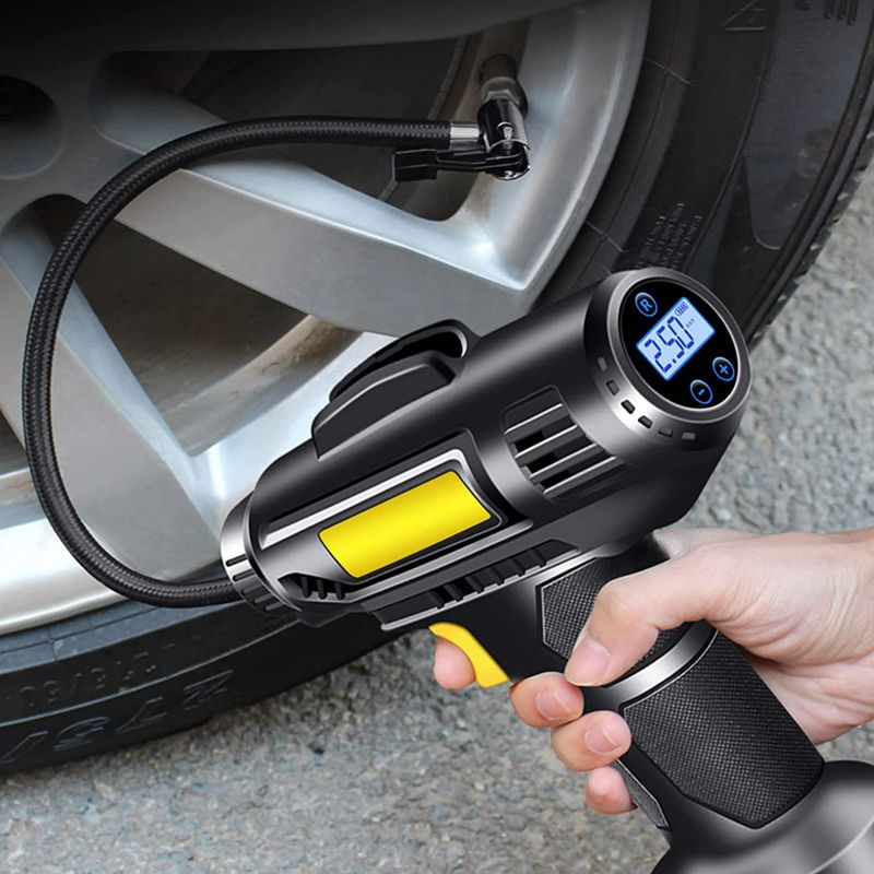 Photo 1 of Tire Inflator, Cordless Car Tire Pump with Rechargeable Lithium Ion Battery, Car Power Adapter, Digital Pressure Gauge, Fast Inflation, Auto Tire Pump for Car Tires,Motorcycles