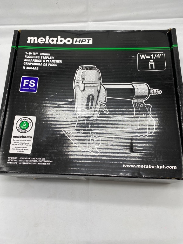 Photo 2 of Metabo HPT Flooring Stapler | 18 Gauge | 1/4” Crown Staples | 1/2” to 1-9/16” Length | Pneumatic | 5 Year Professional Warranty | N4004AB Metabo HPT N4004AB Flooring Stapler