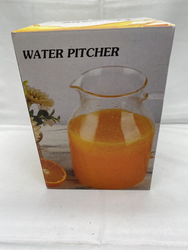 Photo 2 of Hiware 68 Oz Glass Pitcher with Lid and Spout - High Heat Resistance Pitcher for Hot/Cold Water and Iced Tea