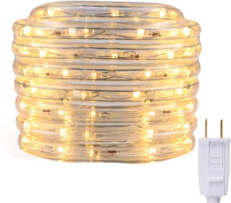 Photo 1 of Energetic LED Rope Lights Outdoor/Indoor, 18ft Waterproof Flexible Strip Lights Kit 110V 2700K Tape Lighting ETL Certified Decorative Location Garden Stairs Balcony Party