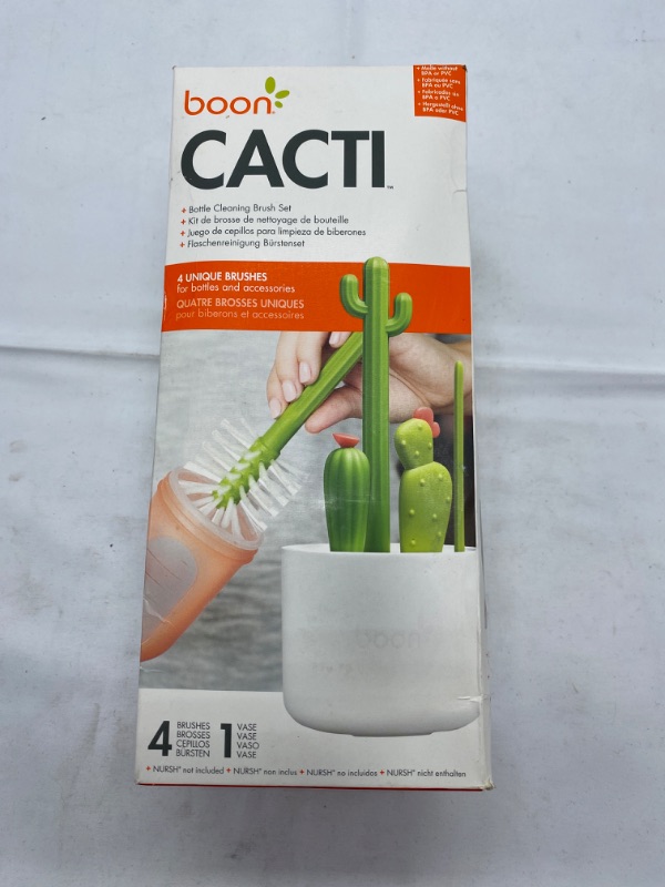 Photo 2 of Boon Cacti Bottle Cleaning Brush Set Green Cacti Set