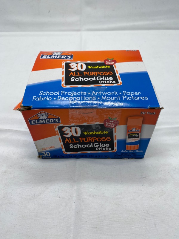 Photo 2 of Elmer's School WashableRemovable Glue Sticks, 0.24 oz., White, 30/Pack (E556)